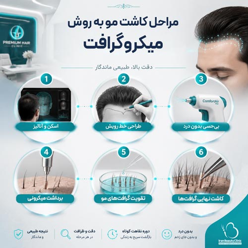 مراحل کاشت مو به روش میکروگرافت