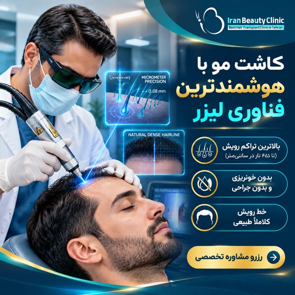 کاشت مو با هوشمندترین فناوری لیزر